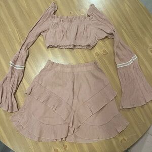Trendyol Blush Ruffled Skirt Set